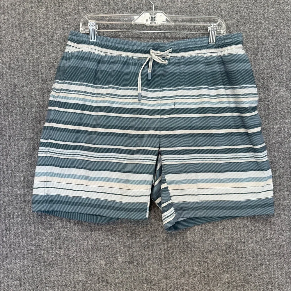 Faherty‎ Board Shorts Mens XL Blue Striped Quick Dry Stretch Shorelite Trunks